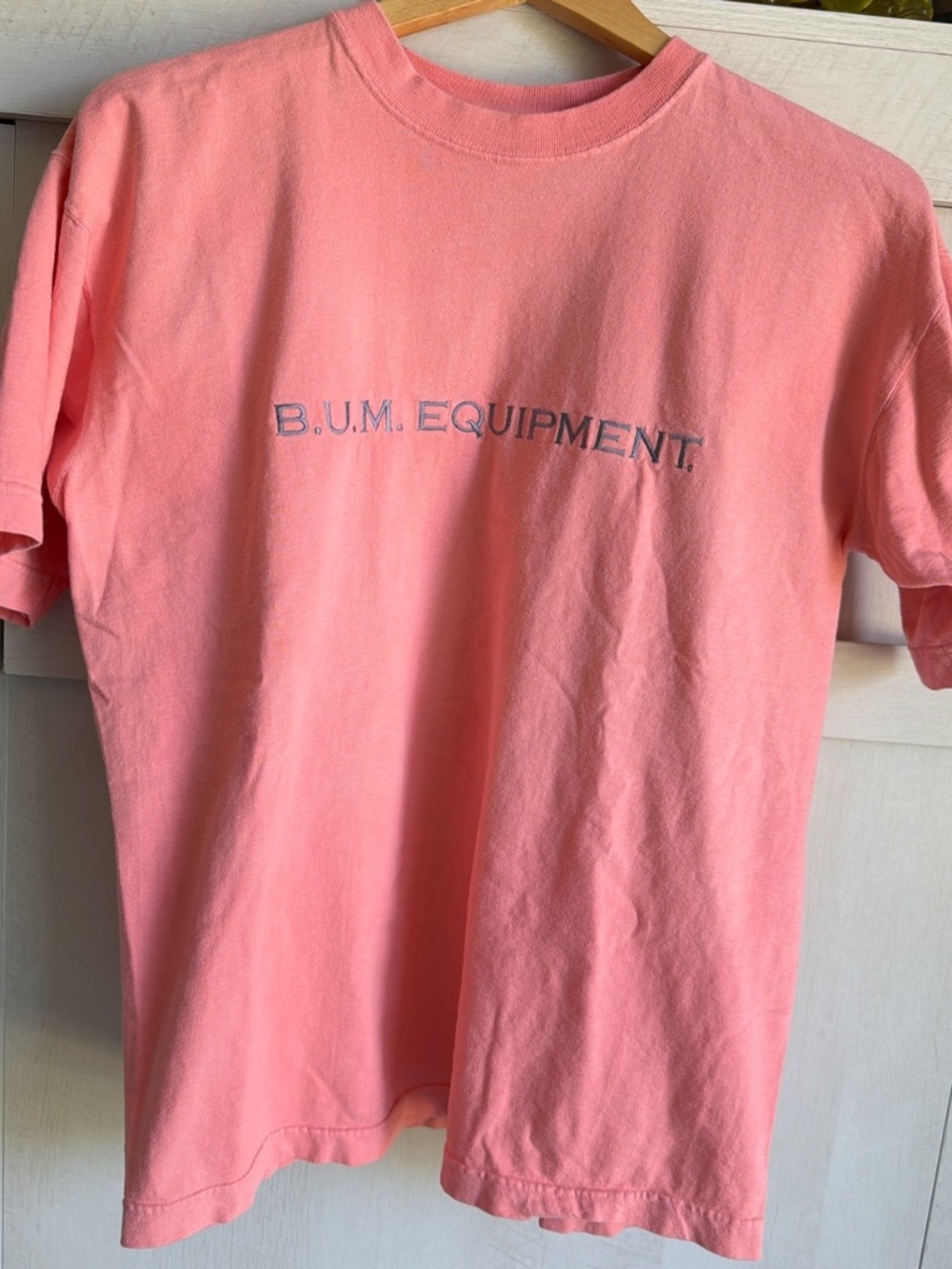Pink 90's Vintage B.U.M. Equipment Graphic T-shirt